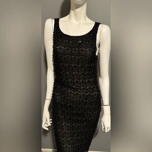 Alice + Olivia black beaded dress sz 10